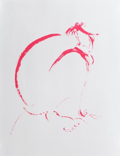 Gefalteter Akt Karmesin, 2006 von Angie Kenber