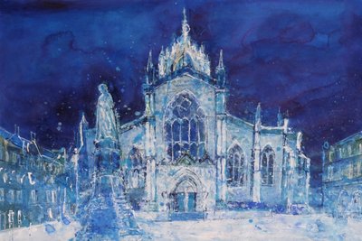 St Giles bei Nacht von Ann Oram