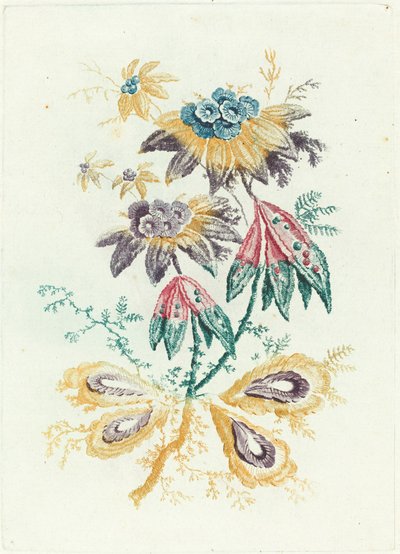 Fantastische Blumen mit Erbsenschotenblättern, 1795 von Anne Allen