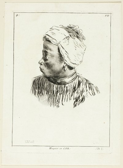 Kopf eines Schwarzen (Profil) von Anne Claude Philippe Caylus
