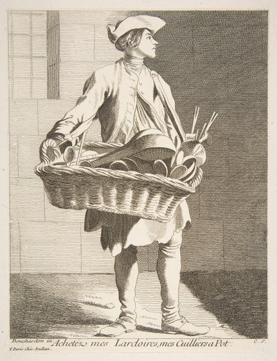 Kochgeschirr-Händler, 1746 von Anne Claude Philippe de Caylus