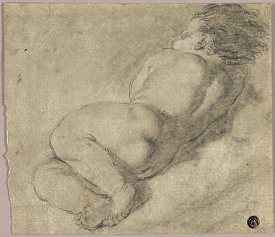 Liegendes Kind von hinten von Annibale Carracci