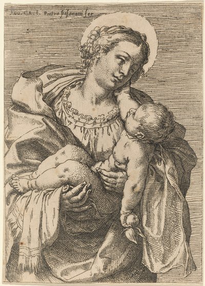 Die Madonna und das Kind mit einem Apfel von Annibale Carracci