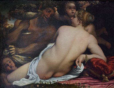 Venus, zwei Satyrn und Amor von Annibale Carracci