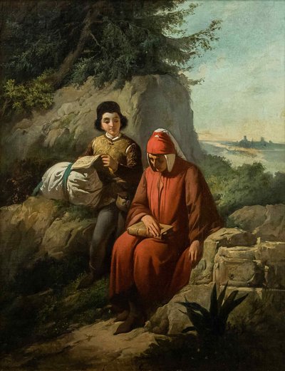 Dante im Exil, 1854 von Annibale Gatti