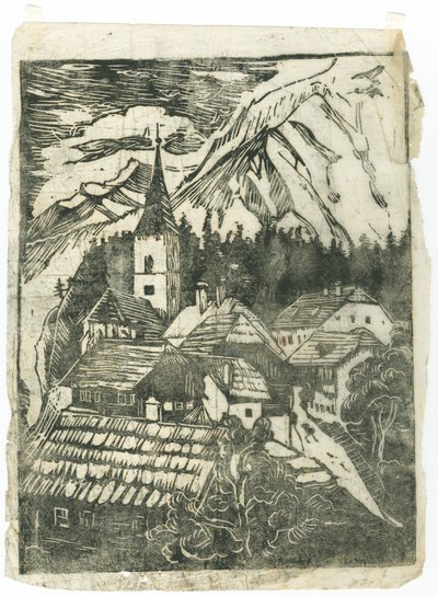 Dorf im Gebirge von Anny Dollschein