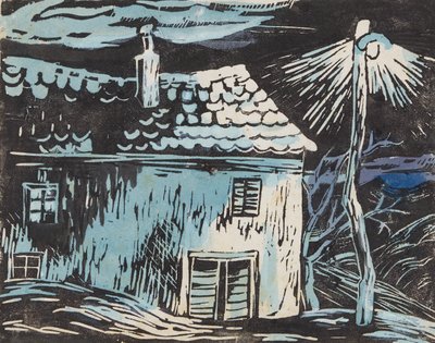Haus bei Nacht von Anny Dollschein