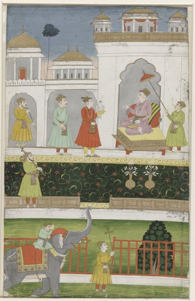 Akbar auf seinem Thron sitzend von Anonymous