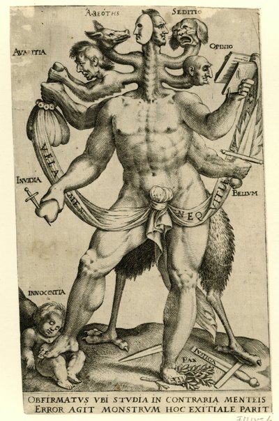 Allegorisches fünfköpfiges Monster von Anonymous
