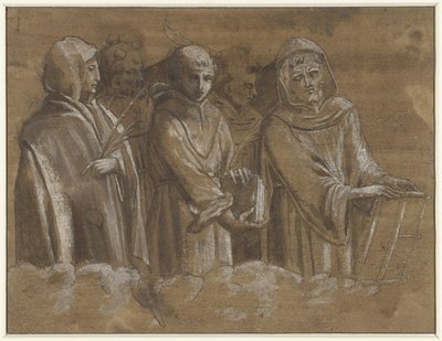 Figuren von Märtyrern über einer Wolkenkante von Anonymous