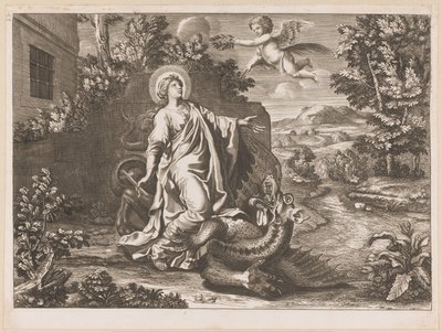 Heilige Margaretha und der Drache von Anonymous