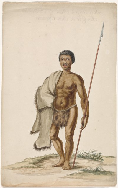 Khoikhoimann mit Assegai von Anonymous