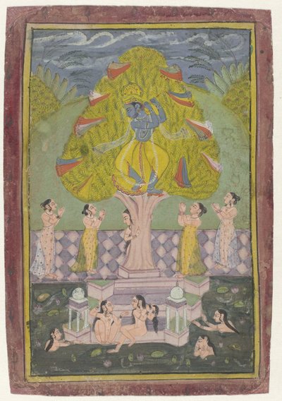 Krishna stiehlt die Kleider der Gopis von Anonymous