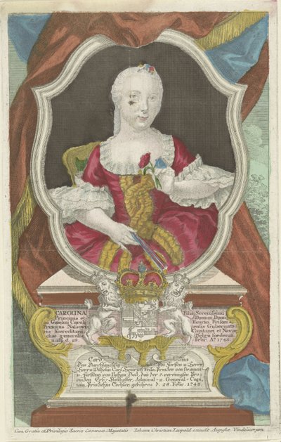 Porträt von Carolina, Prinzessin von Oranien-Nassau von Anonymous