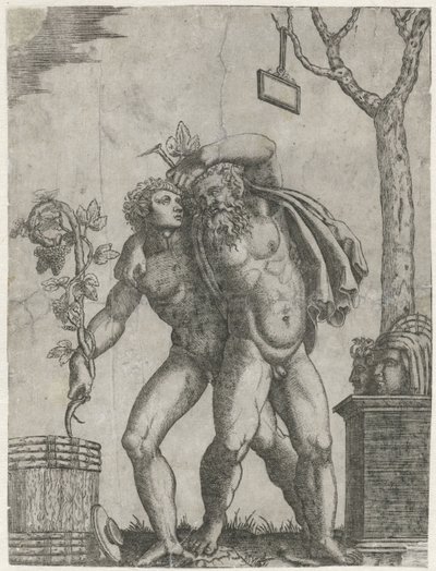 Silenus unterstützt von einem jungen Bacchanten von Anonymous