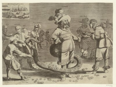 Karikatur von Cromwell als der schreckliche Schwanzmann, 1652 von Anonymous