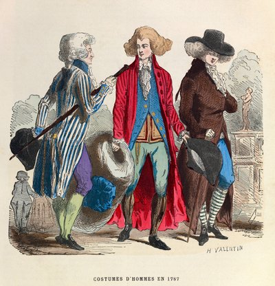 Männerkostüme im Jahr 1787 - Privatsammlung von Anonymous Anonymous