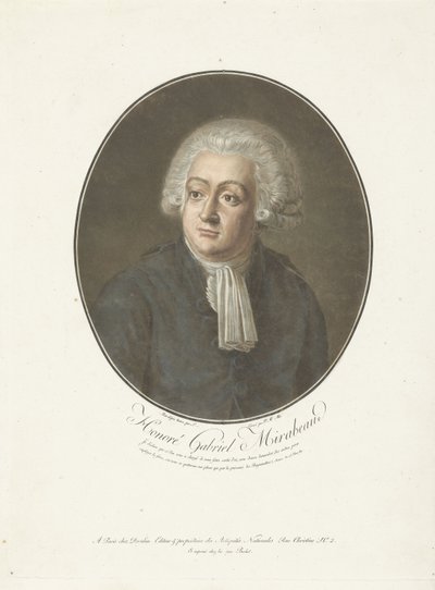Porträt von Honoré Gabriel Mirabeau von Anonymous Anonymous