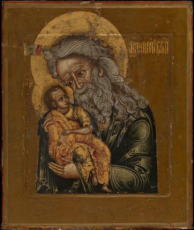 Simeon der Gott-Empfänger, 1800 von Anonymous Russian icon painter