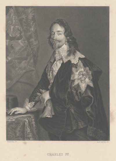 Karl I., graviert von A.H. Payne von Anthony van Dyck