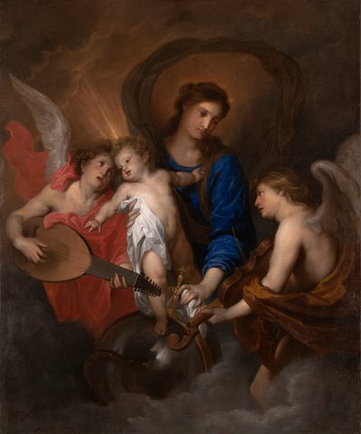 Jungfrau und Kind mit musizierenden Engeln von Anthony van Dyck