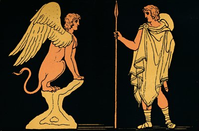 Ödipus und die Sphinx, 1880 von Antique