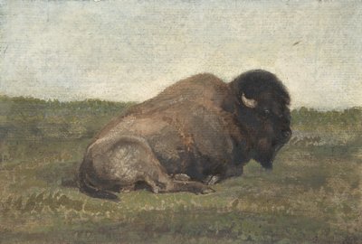 Liegender Bison, 1810-75 von Antoine Louis Barye