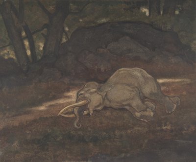 Schlafender Elefant, 1810-75 von Antoine Louis Barye