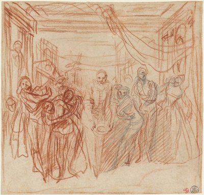 Italienische Komödianten verbeugen sich von Antoine Watteau