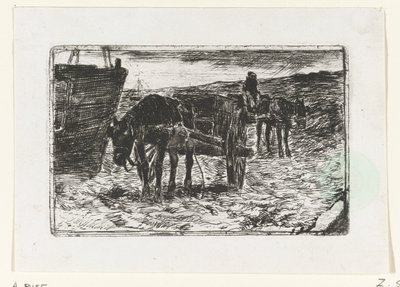 Wagen am Strand von Anton Mauve