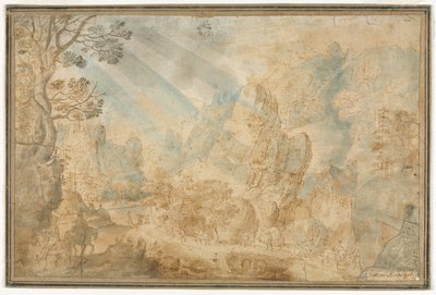 Berglandschaft mit Figuren von Anton Mirou
