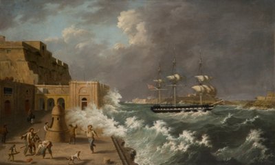 Hafenszene, Malta von Anton Schranz