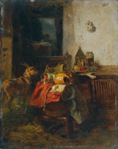 Bauernzimmer mit einem Stillleben von Anton Schrodl