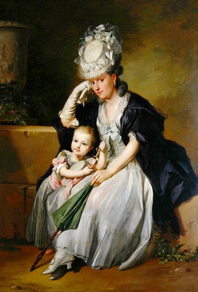 Die zweite Frau und der Sohn des Künstlers von Anton Wilhelm Tischbein