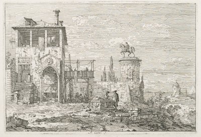 Ansichten: Das Reiterdenkmal von Antonio Canaletto