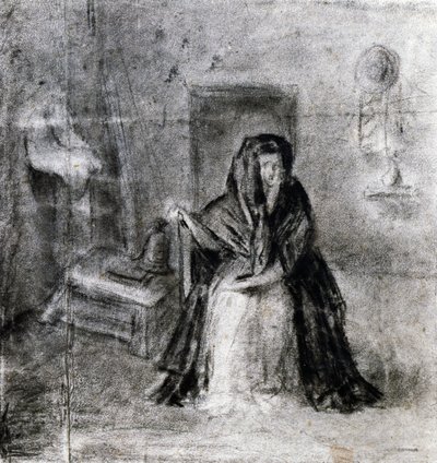 Sitzende Frau, von Antonio Canova (1757-1822), Zeichnung von Antonio Canova