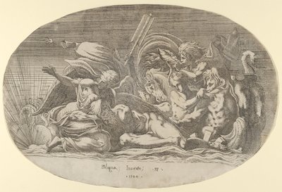 Iris, Neptun und Schlaf, 1544 von Antonio Fantuzzi