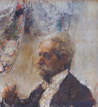 Porträt des Vaters des Künstlers von Antonio Mancini