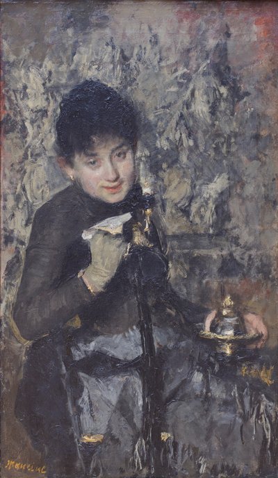 Frau mit Tintenfass, ca. 1875 von Antonio Mancini