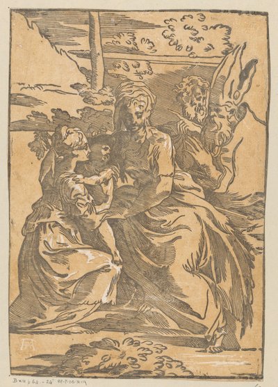 Weibliche Heilige empfängt das Christuskind von Antonio da Trento (possibly)