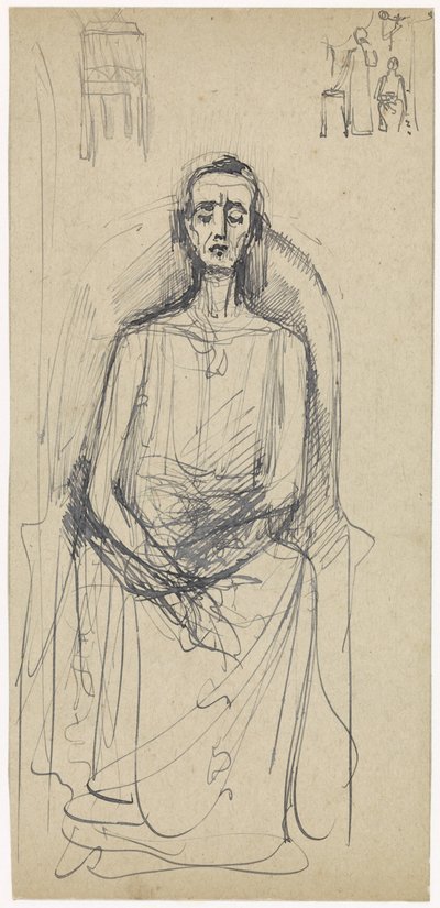 Sitzende Figur mit gesenkten Augen von Antoon Derkinderen