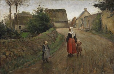 Straße in Pont-Aven von Archibald Standish Hartrick