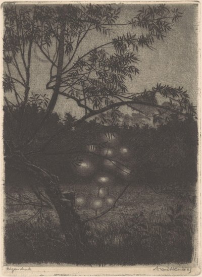 Garten mit leuchtendem Baum von Arend Hendriks (signed by artist)