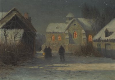 Mitternachtsmesse, Weihnachtsnacht in Bertincourt, Champagne von Armand Guery