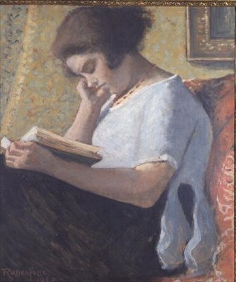 Junges Mädchen beim Lesen von Armand Rassenfosse