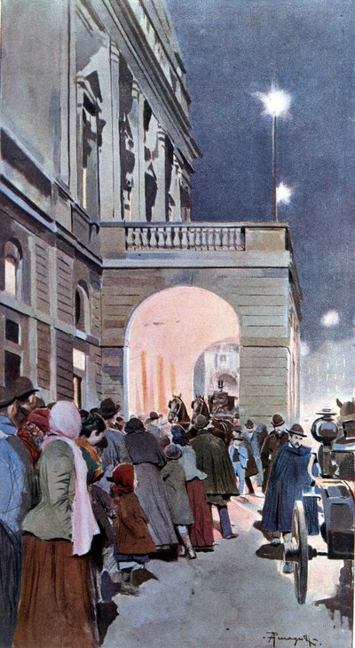 Die Neugierigen vor dem Teatro alla Scala von Arnaldo Ferraguti