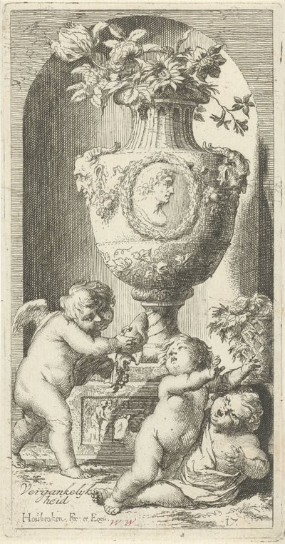 Allegorie der Vergänglichkeit von Arnold Houbraken