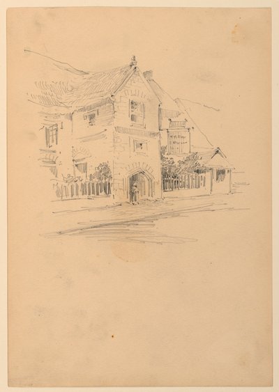 Haus an einer Straße von Arnold William Brunner