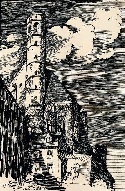 Die italienische Marienkirche, Wien, ca. 1900 von Arthur Beresford Pite