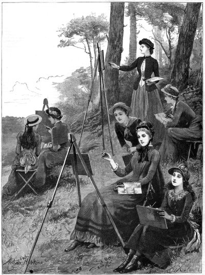Ein Damen-Skizzierclub, 1885 von Arthur Hopkins